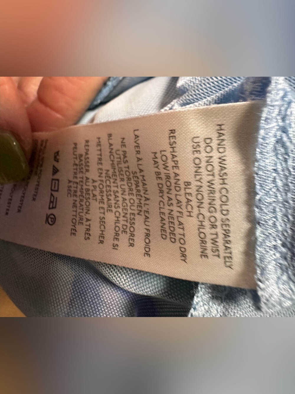 Anthropologie Light Blue Sheer Floral Long-Sleeve Mock Neck Top - Picture 6 of 7